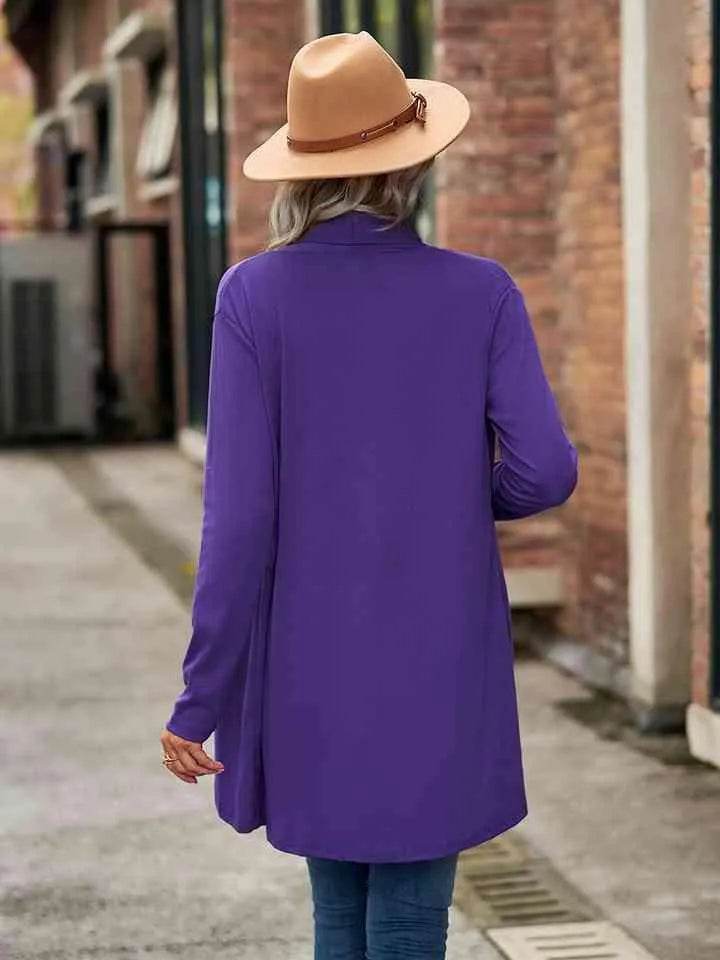 Open Front Long Sleeve Cardigan - Bona Fide Fashion