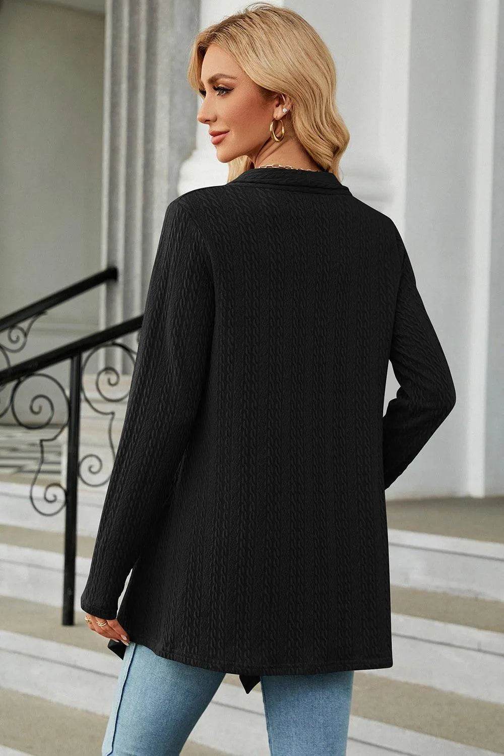 Open Front Long Sleeve Cardigan - Bona Fide Fashion