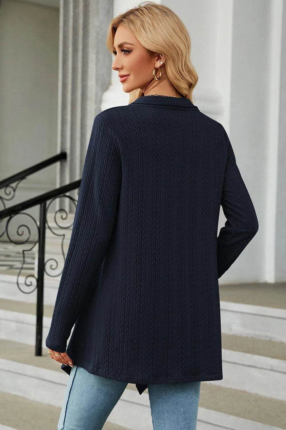 Open Front Long Sleeve Cardigan - Bona Fide Fashion