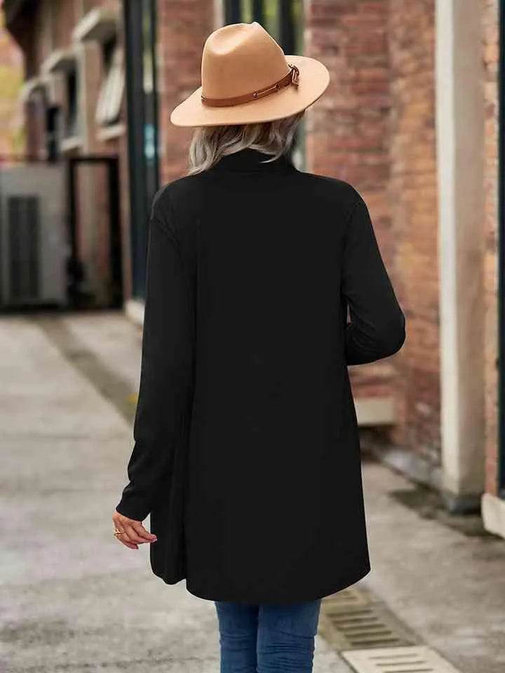 Open Front Long Sleeve Cardigan - Bona Fide Fashion