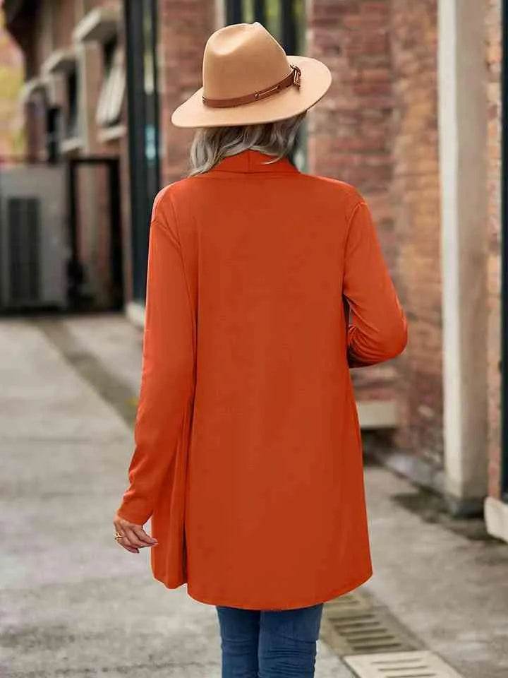 Open Front Long Sleeve Cardigan - Bona Fide Fashion