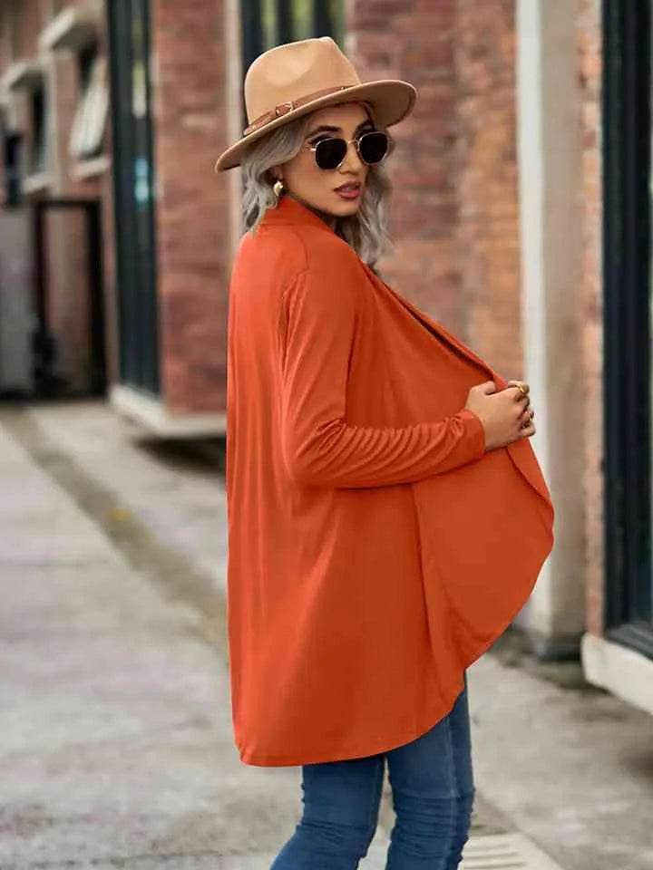 Open Front Long Sleeve Cardigan - Bona Fide Fashion