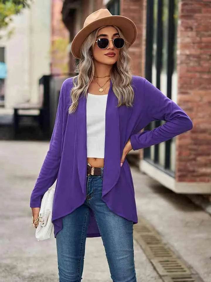 Open Front Long Sleeve Cardigan - Bona Fide Fashion