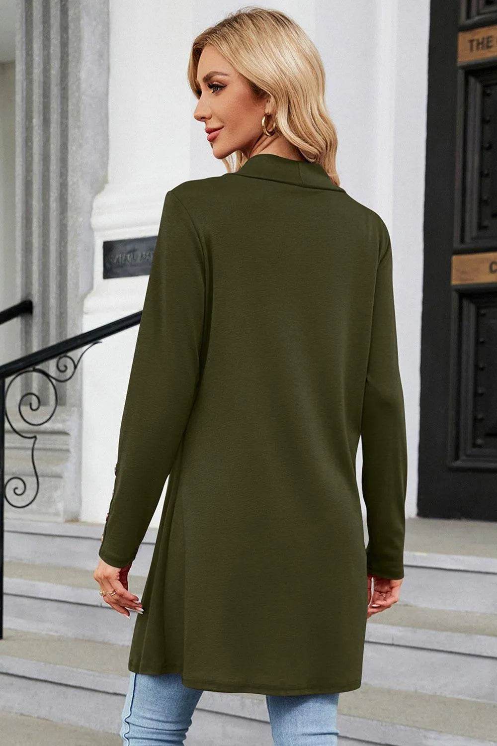 Open Front Long Sleeve Cardigan - Bona Fide Fashion