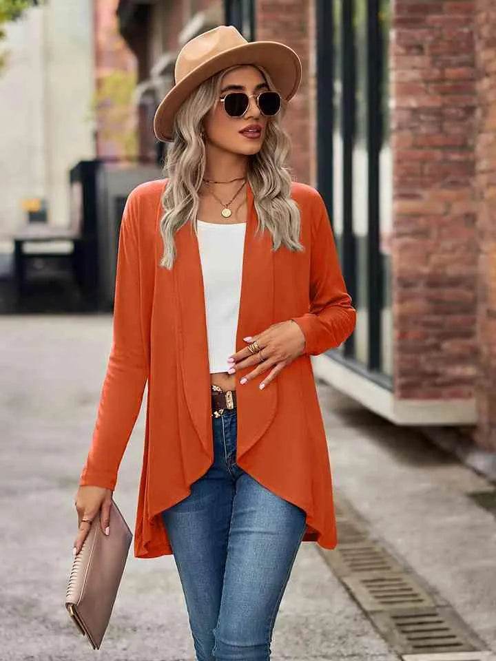 Open Front Long Sleeve Cardigan - Bona Fide Fashion