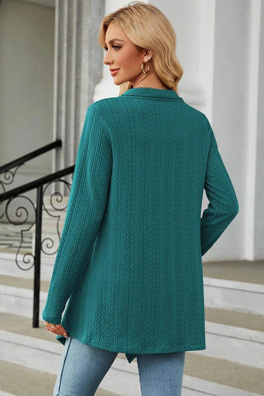 Open Front Long Sleeve Cardigan - Bona Fide Fashion