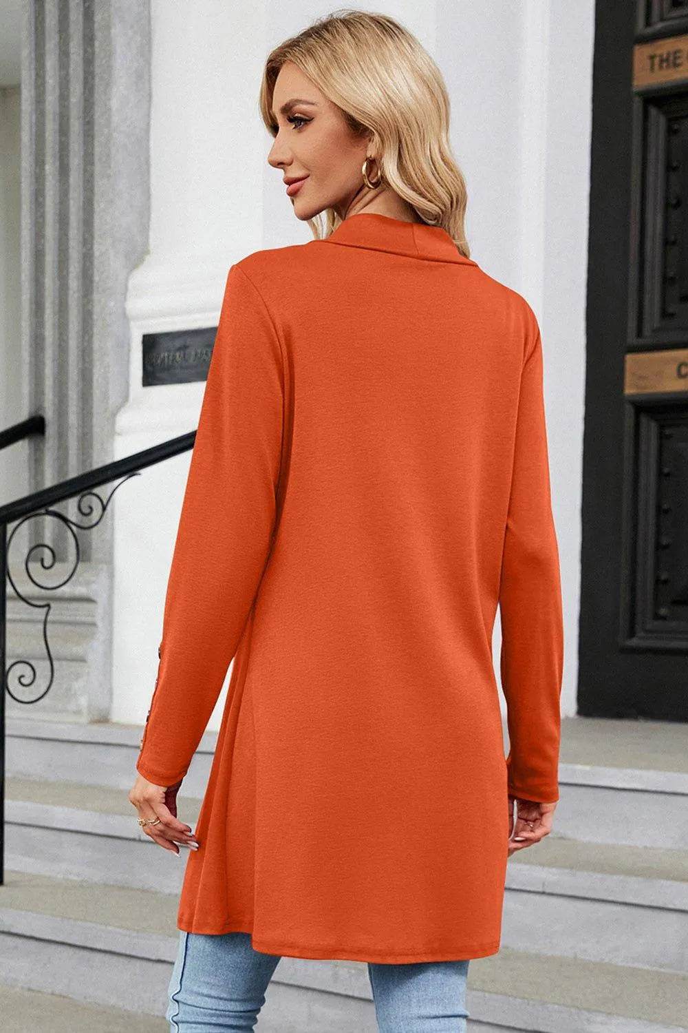 Open Front Long Sleeve Cardigan - Bona Fide Fashion