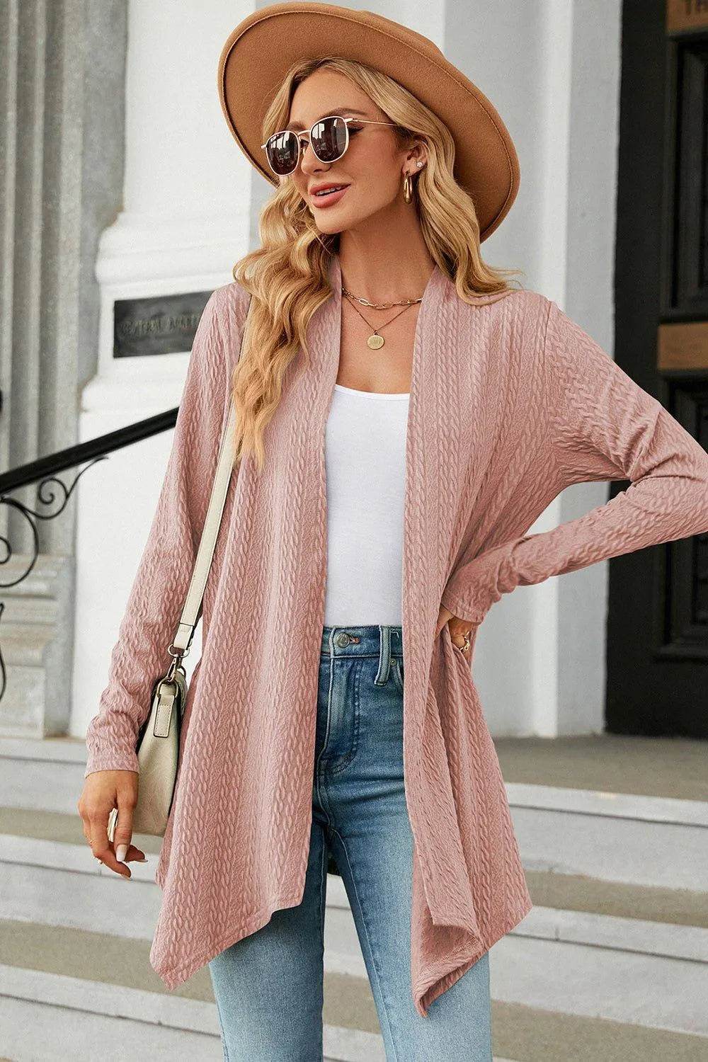Open Front Long Sleeve Cardigan - Bona Fide Fashion