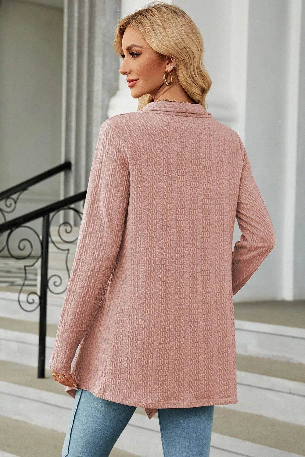 Open Front Long Sleeve Cardigan - Bona Fide Fashion