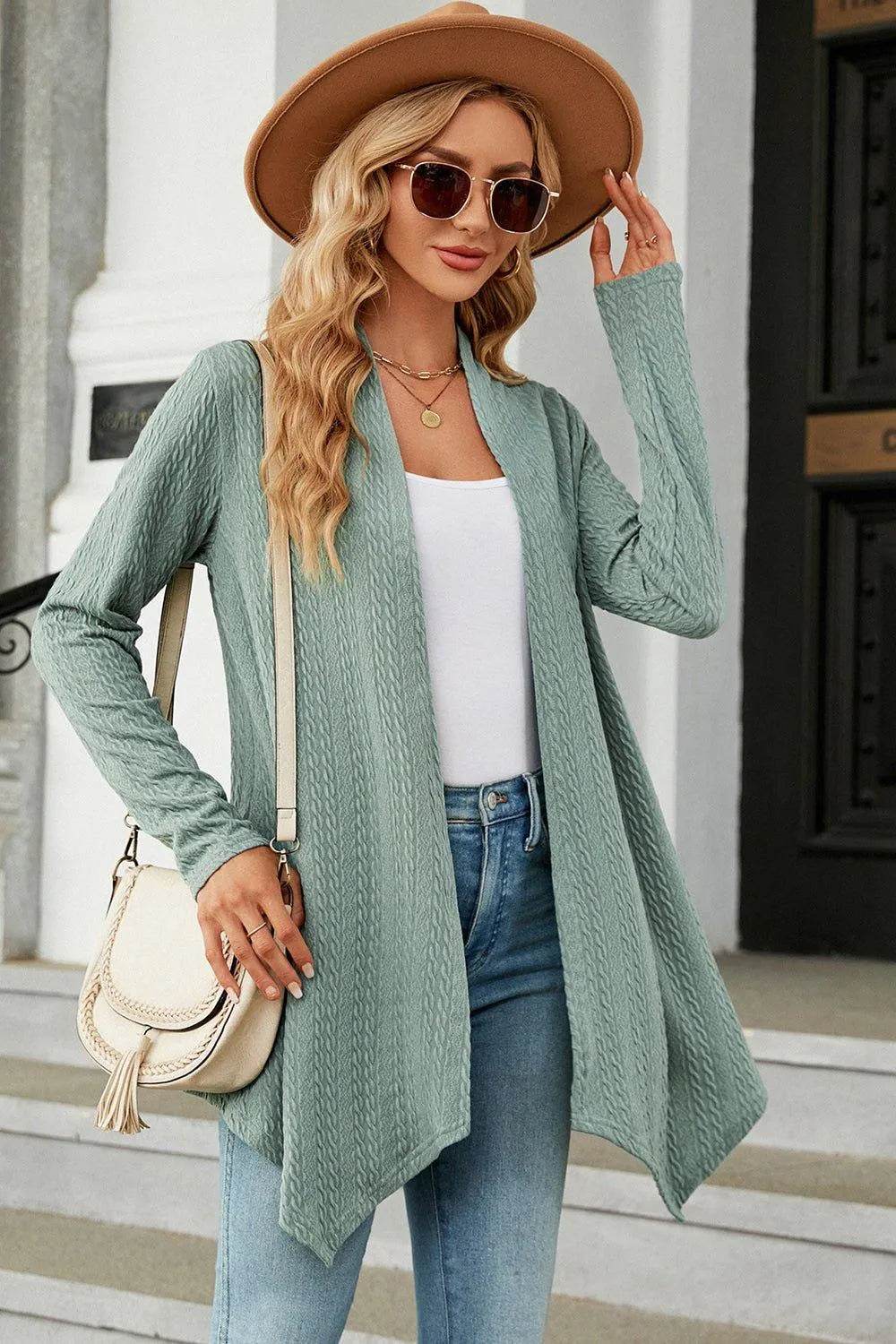 Open Front Long Sleeve Cardigan - Bona Fide Fashion