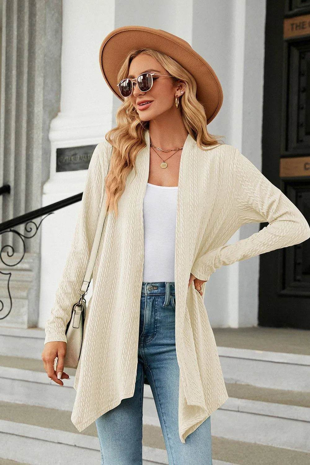 Open Front Long Sleeve Cardigan - Bona Fide Fashion