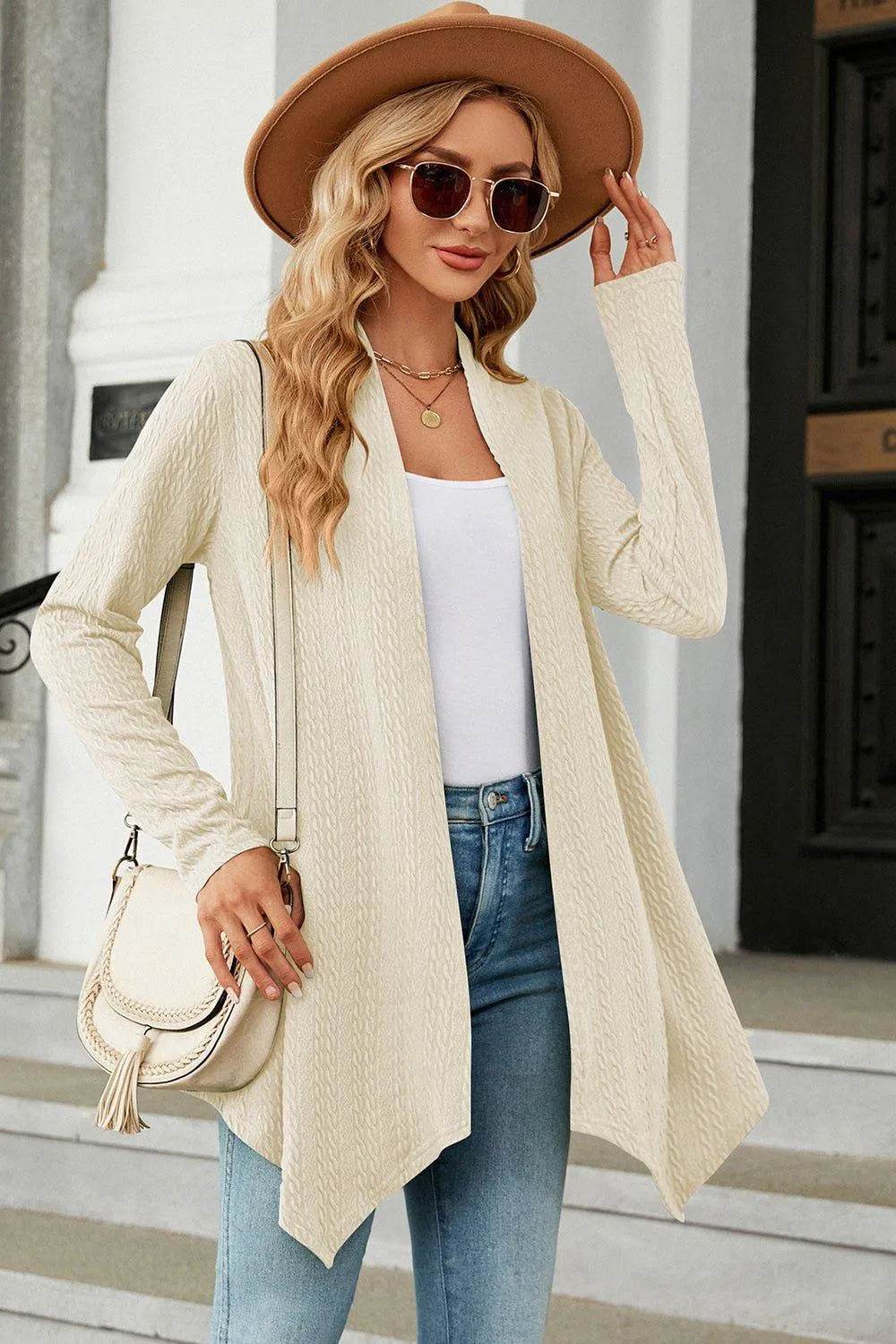 Open Front Long Sleeve Cardigan - Bona Fide Fashion