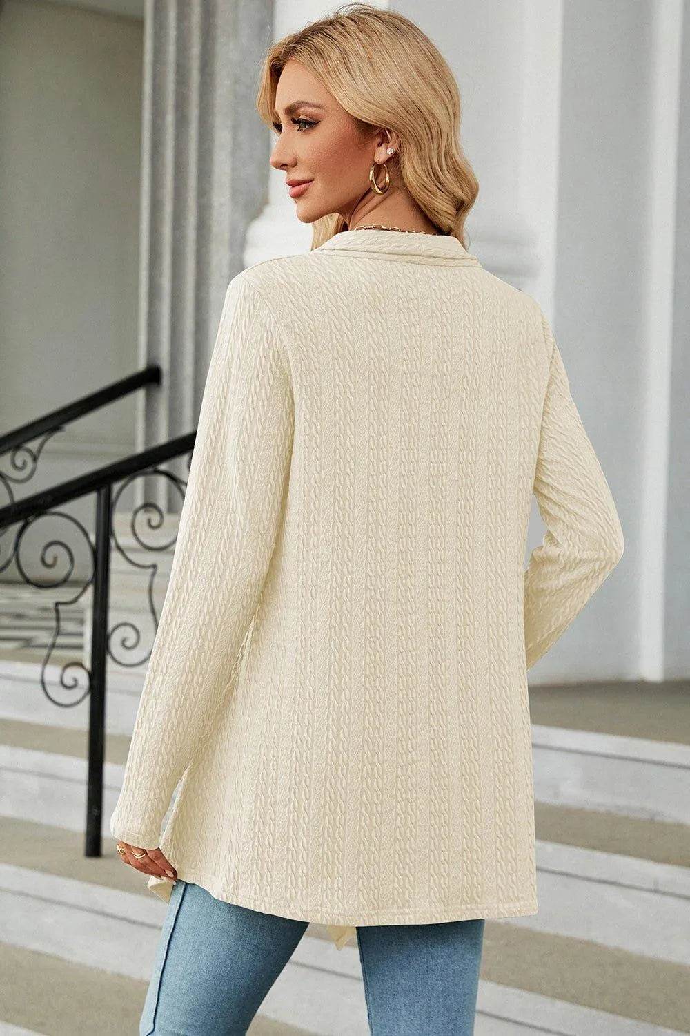 Open Front Long Sleeve Cardigan - Bona Fide Fashion