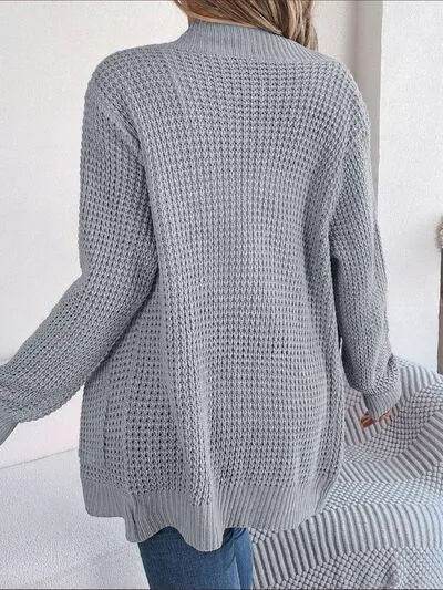 Open Front Long Sleeve Cardigan with Pockets - Bona Fide Fashion