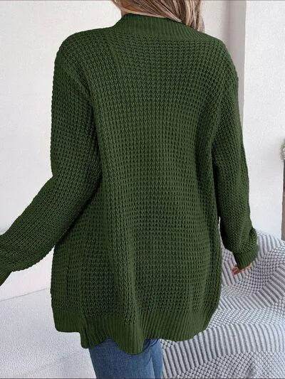 Open Front Long Sleeve Cardigan with Pockets - Bona Fide Fashion