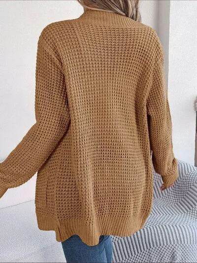 Open Front Long Sleeve Cardigan with Pockets - Bona Fide Fashion