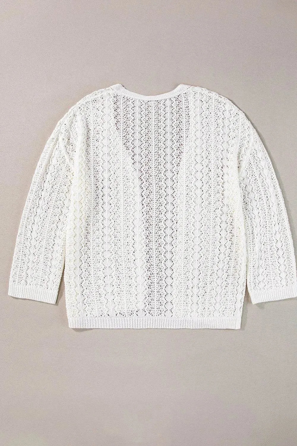 Openwork Open Front Dropped Shoulder Cardigan - Bona Fide Fashion