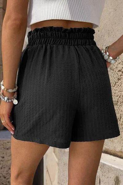 Pocketed Double Buckle High Waist Shorts - Bona Fide Fashion
