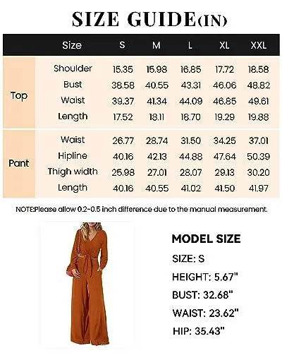 PRETTYGARDEN 2 Piece Outfits for Women Trendy Soft Cropped Tops Wide Leg Pant Sets Fall Matching Sets for Work Business(Solid Brown Orange,Medium) - Bona Fide Fashion
