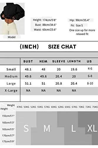 QINSEN Women's Full Zip Fleece Short Jacket Warm Winter Long Sleeve Stand Collar Sherpa Crop Coat Black S - Bona Fide Fashion