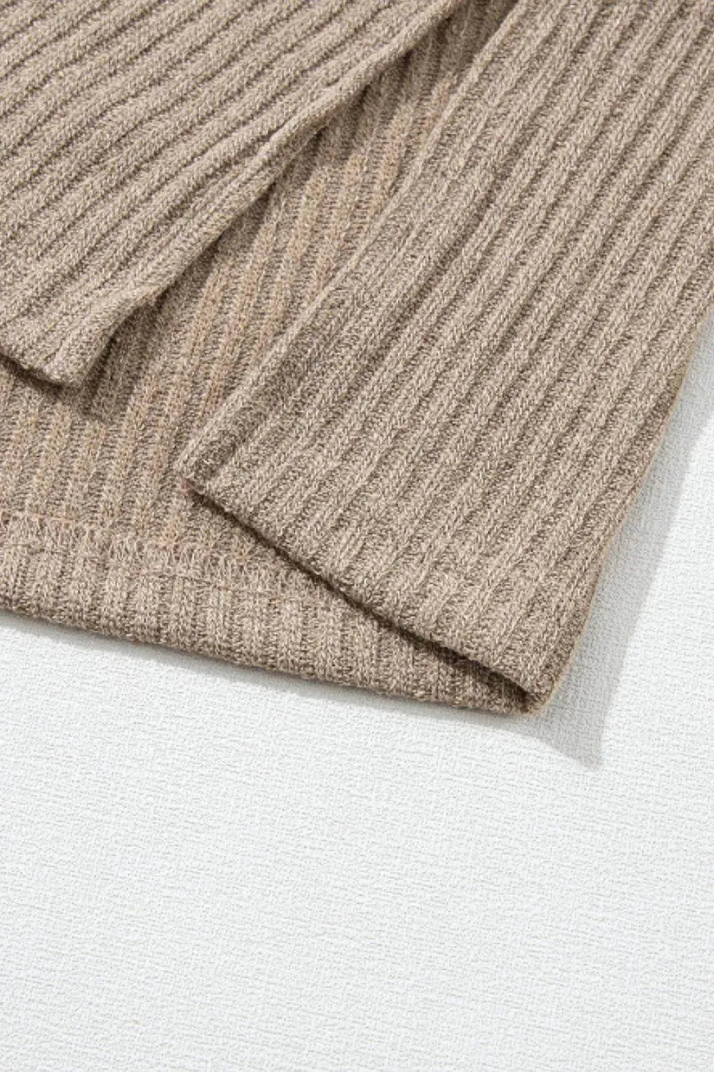 Quarter Button Round Neck Dropped Shoulder Knit Top - Bona Fide Fashion