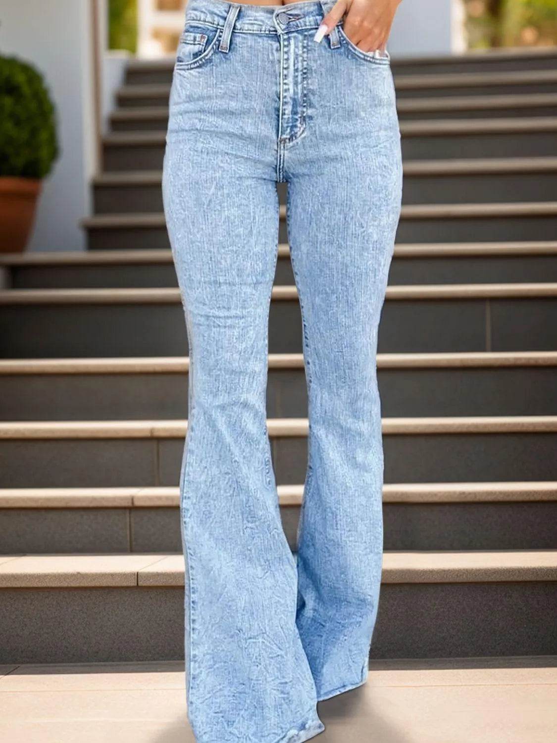 Raw Hem Bootcut Jeans - Bona Fide Fashion