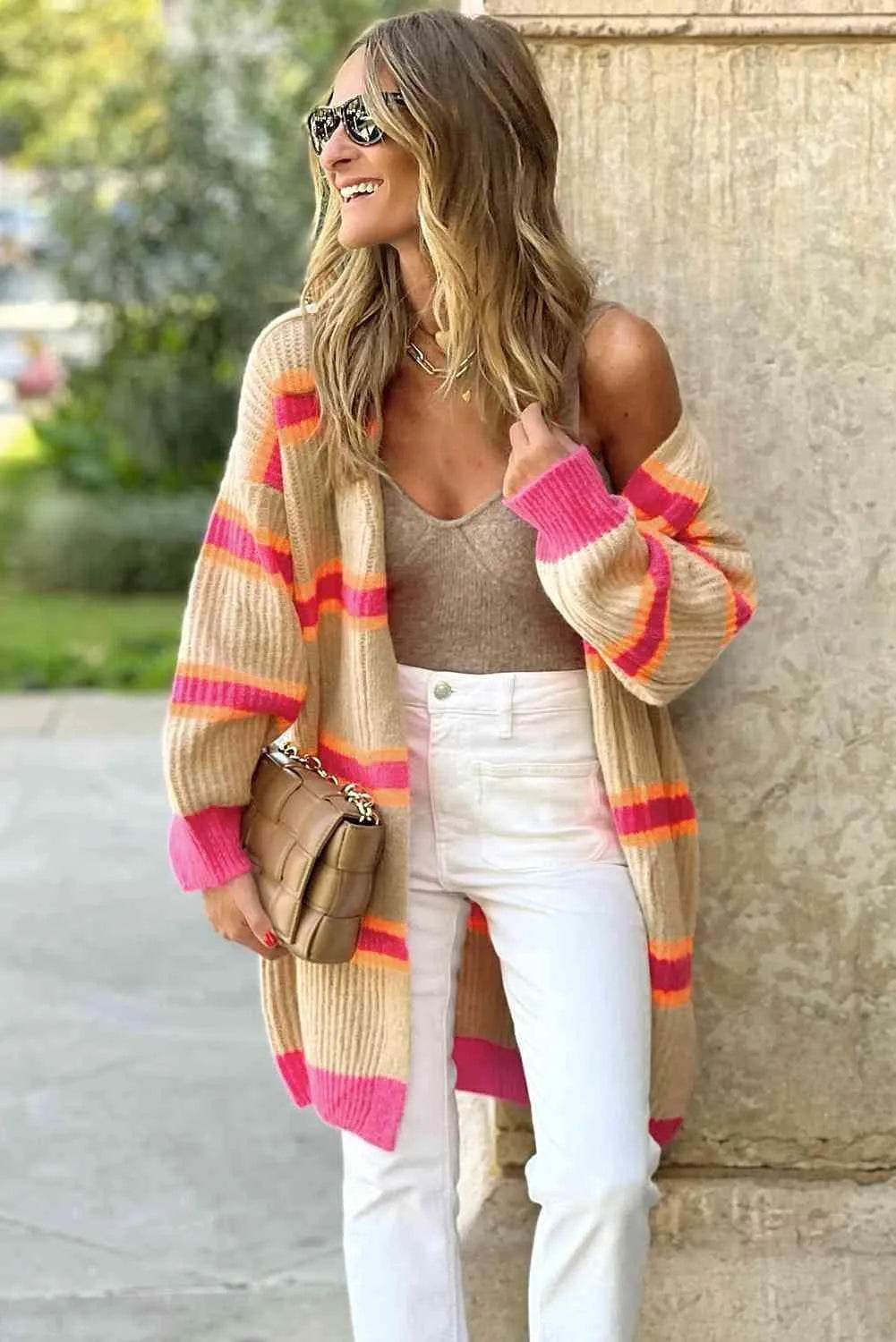 Ribbed Long Sleeve Cardigan - Bona Fide Fashion