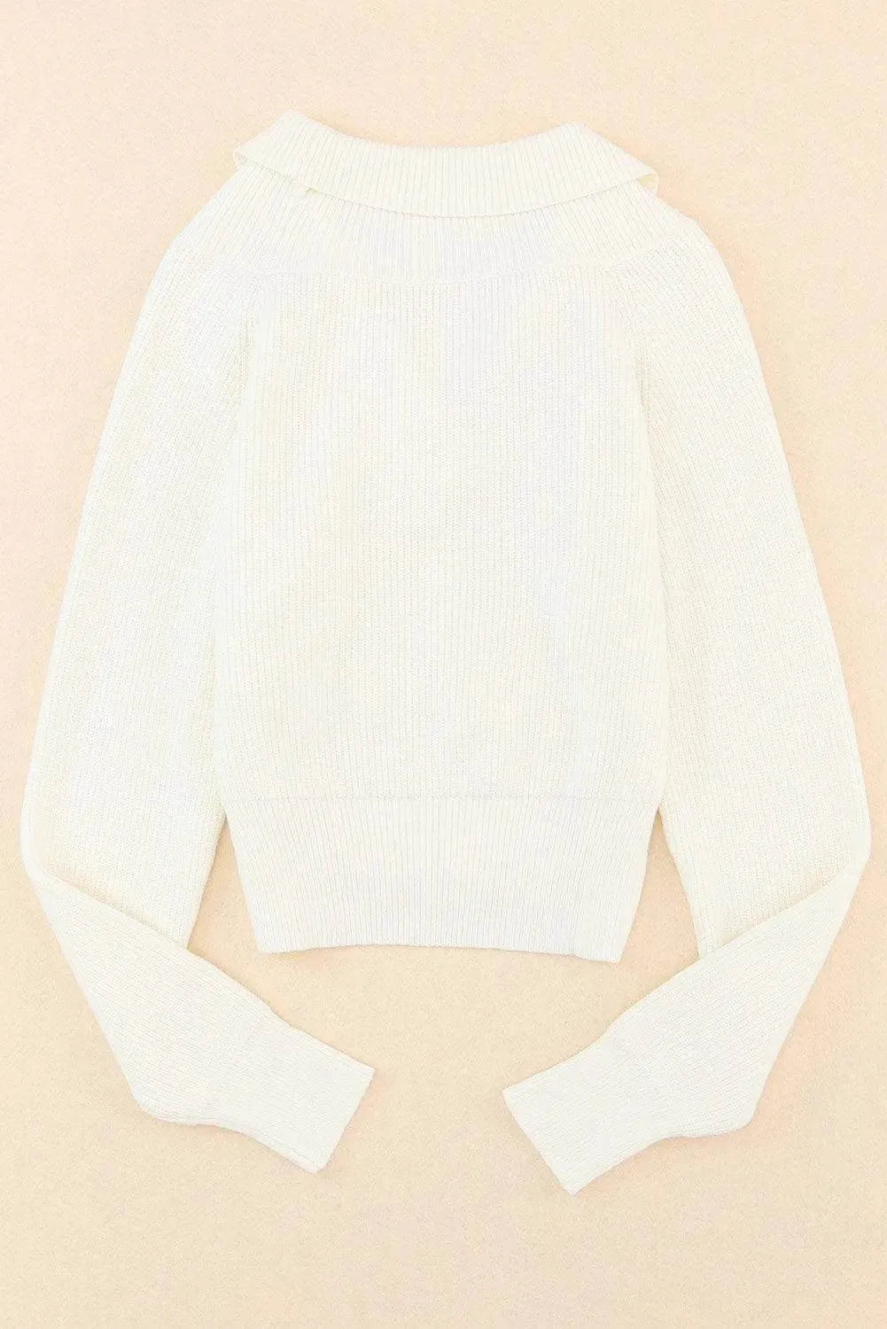 Ribbed Surplice Long Sleeve Sweater - Bona Fide Fashion