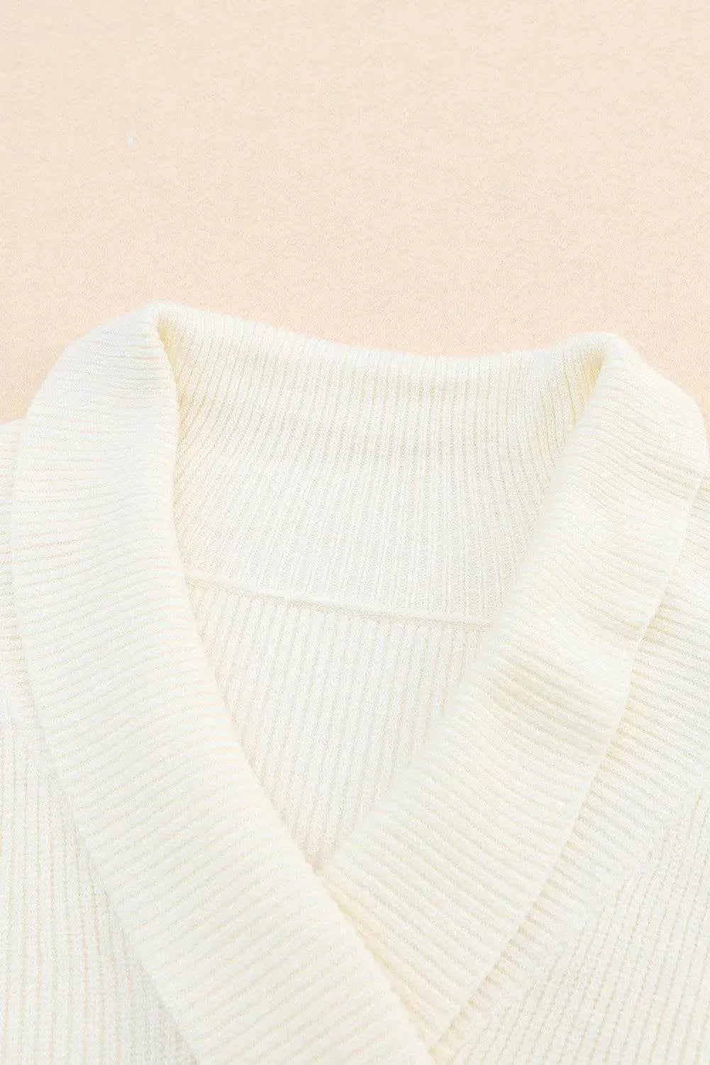 Ribbed Surplice Long Sleeve Sweater - Bona Fide Fashion