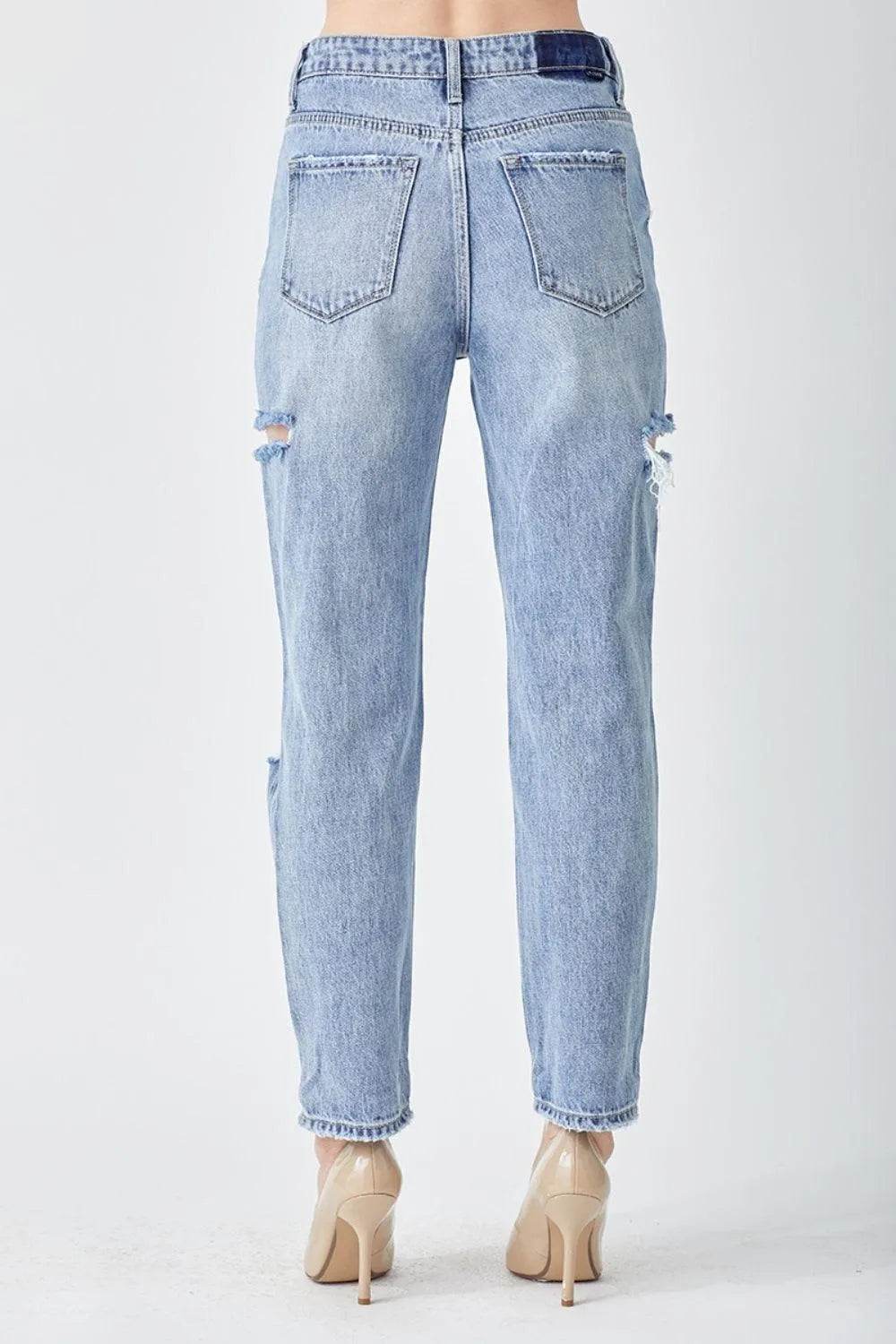 RISEN Distressed Slim Cropped Jeans - Bona Fide Fashion