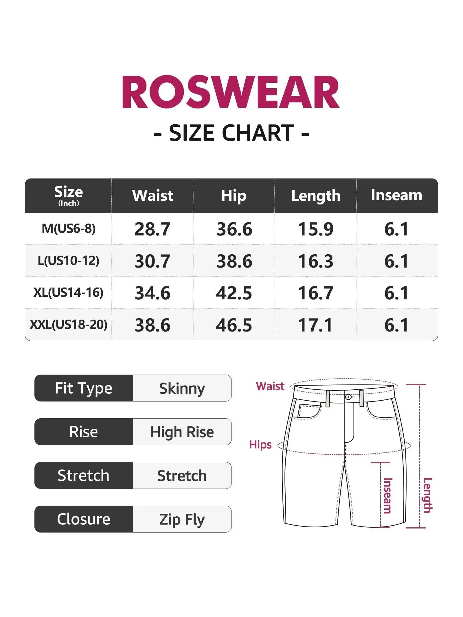 roswear Women’s Casual Summer Ripped High Waisted Denim Shorts Stretch Distressed Frayed Raw Hem Jean Shorts Blue Medium - Bona Fide Fashion