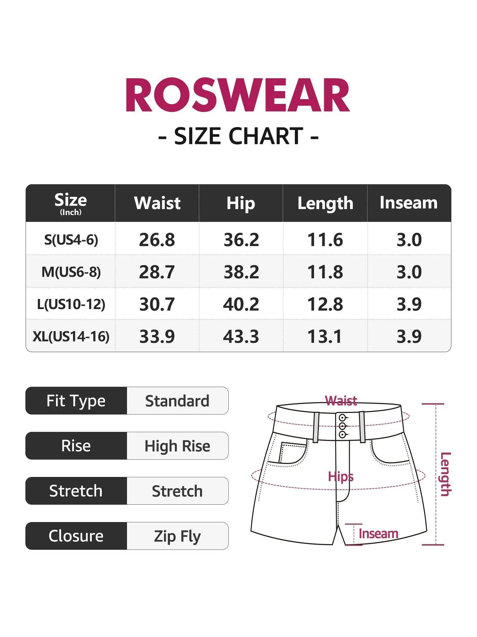 roswear Women’s High Waisted Ripped Jeans Shorts Casual Frayed Raw Hem Stretch Distressed Denim Shorts with Pockets Blue X-Large - Bona Fide Fashion