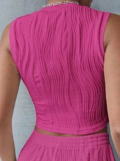 Round Neck Cropped Tank - Bona Fide Fashion