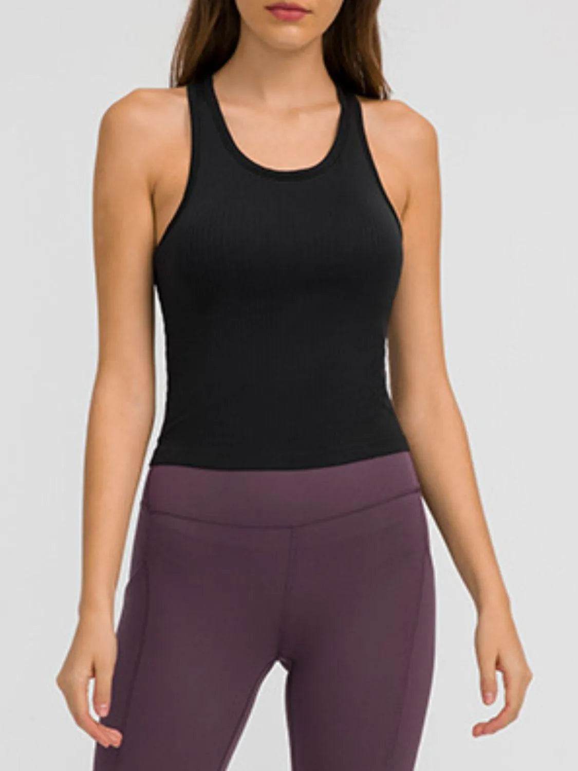 Round Neck Racerback Active Tank - Bona Fide Fashion