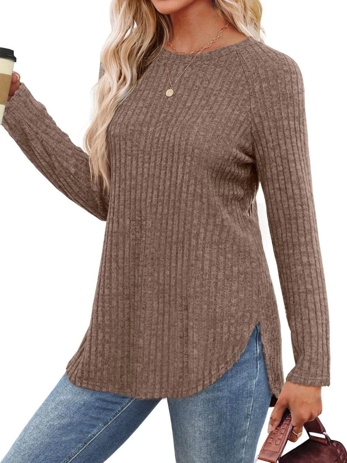 Round Neck Raglan Sleeve T-Shirt - Bona Fide Fashion