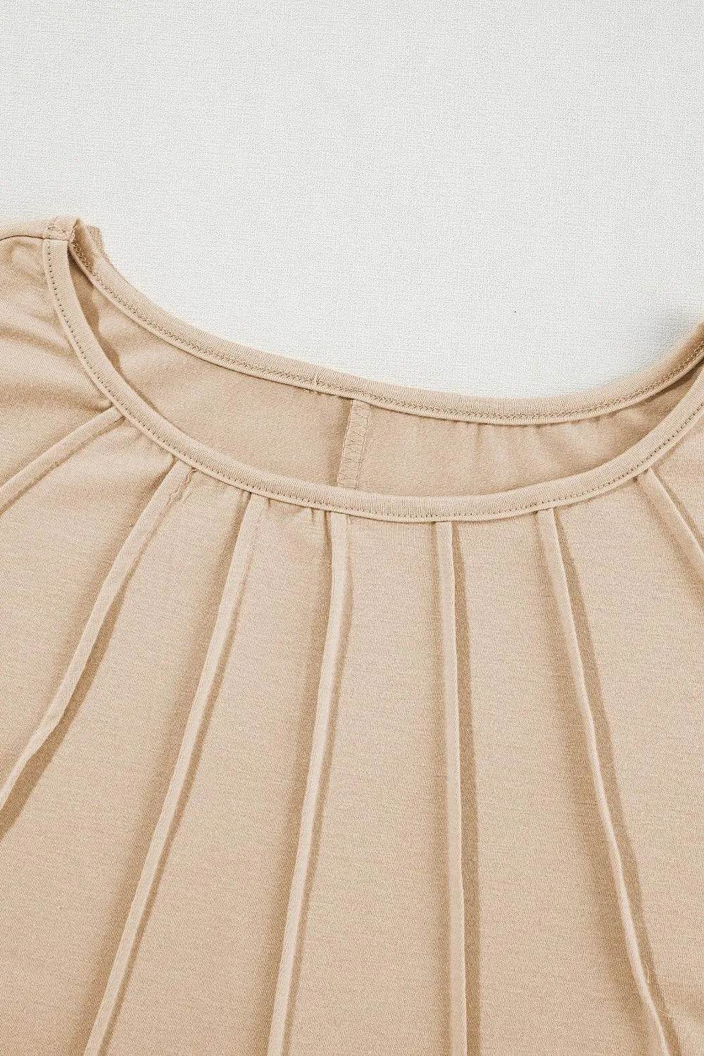 Round Neck Smocked Half Sleeve Top – Feminine & Flowy Blouse for Women - Bona Fide Fashion