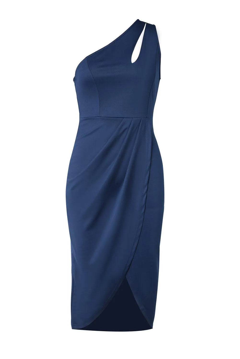Ruched Cutout Single Shoulder Dress - Bona Fide Fashion