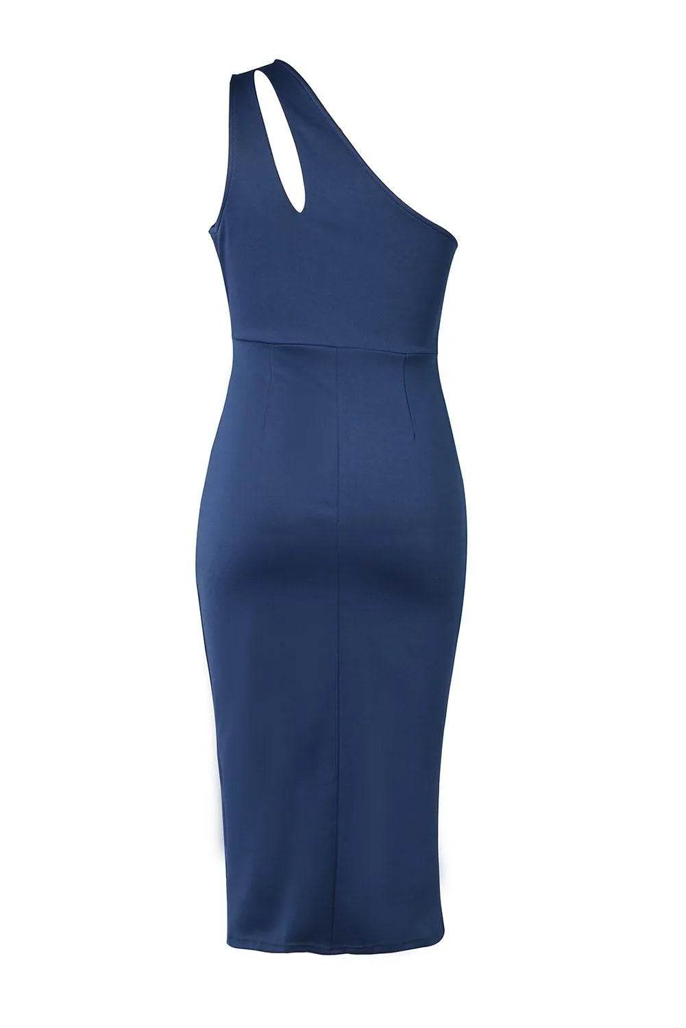 Ruched Cutout Single Shoulder Dress - Bona Fide Fashion