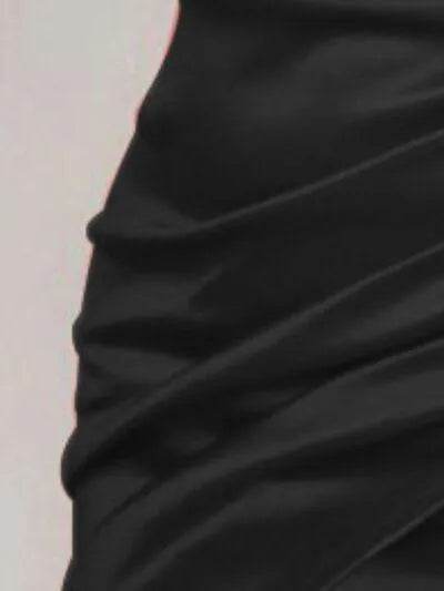 Ruched Spaghetti strap Wrap Dress - Bona Fide Fashion