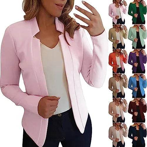 Same Day Delivery Items Prime Blazer Jackets for Women Fashion Dressy Open Front Cardigan Jacket Casual Long Sleeve Work Office Suit Jacket - Bona Fide Fashion