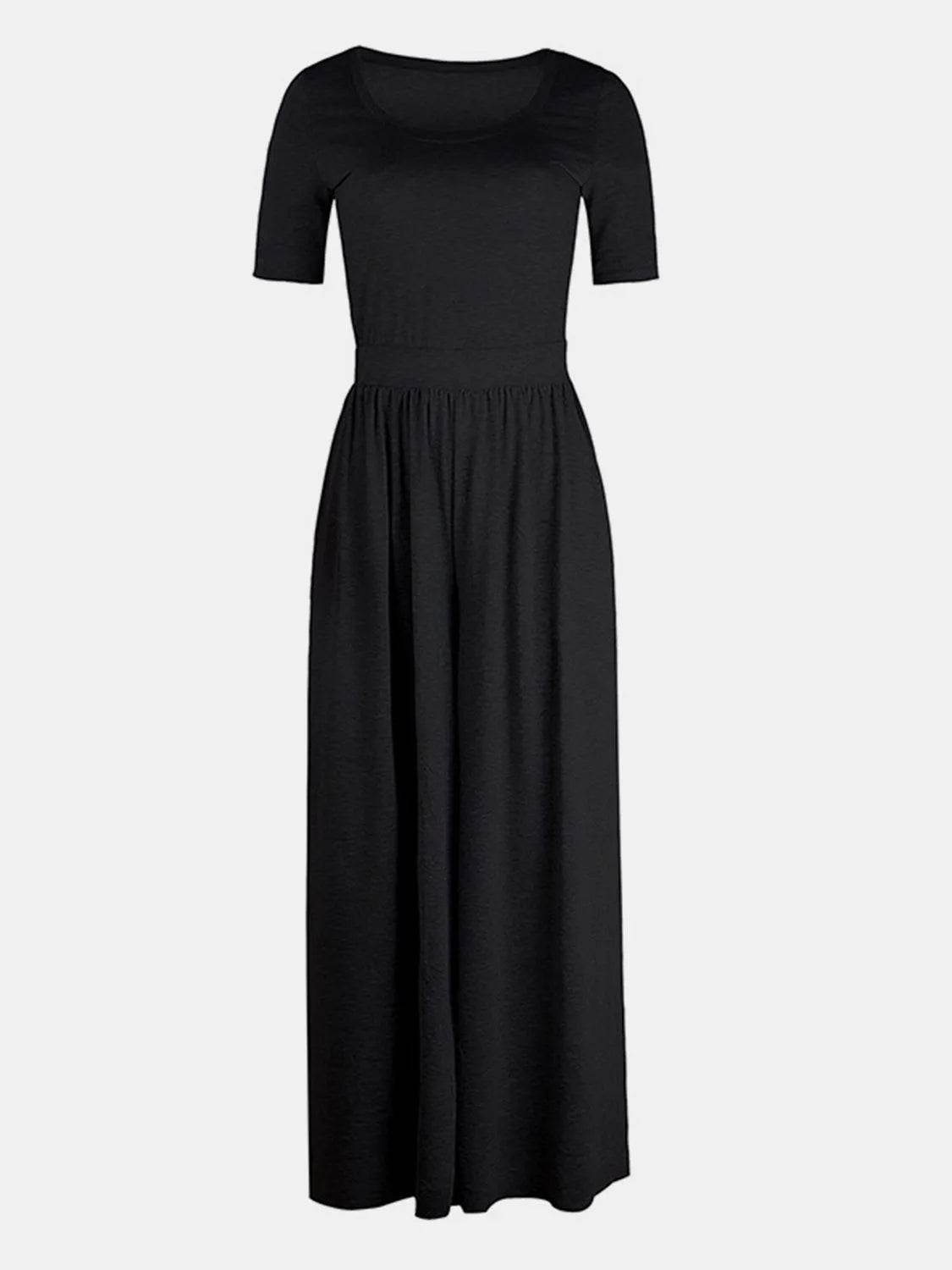 Scoop Neck Short Sleeve Jumpsuit - Bona Fide Fashion