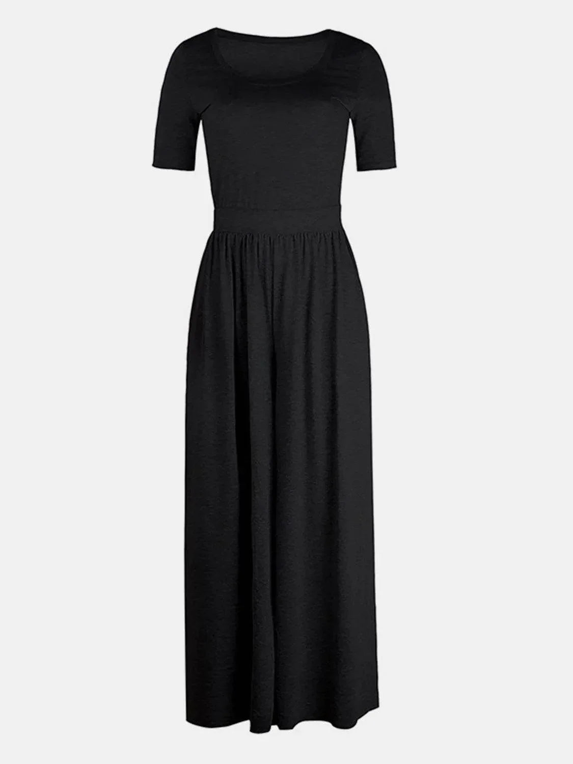 Scoop Neck Short Sleeve Jumpsuit - Bona Fide Fashion