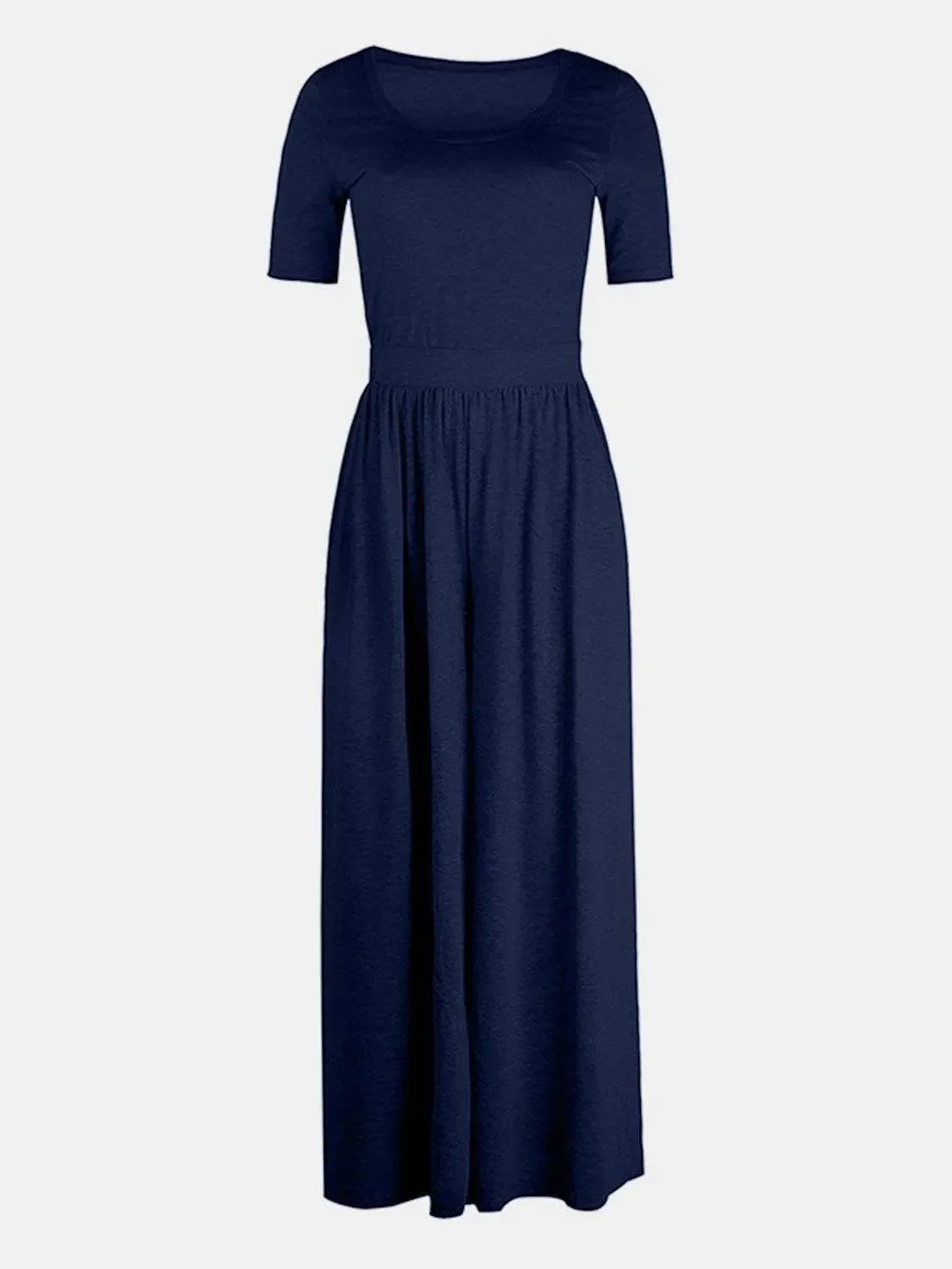 Scoop Neck Short Sleeve Jumpsuit - Bona Fide Fashion