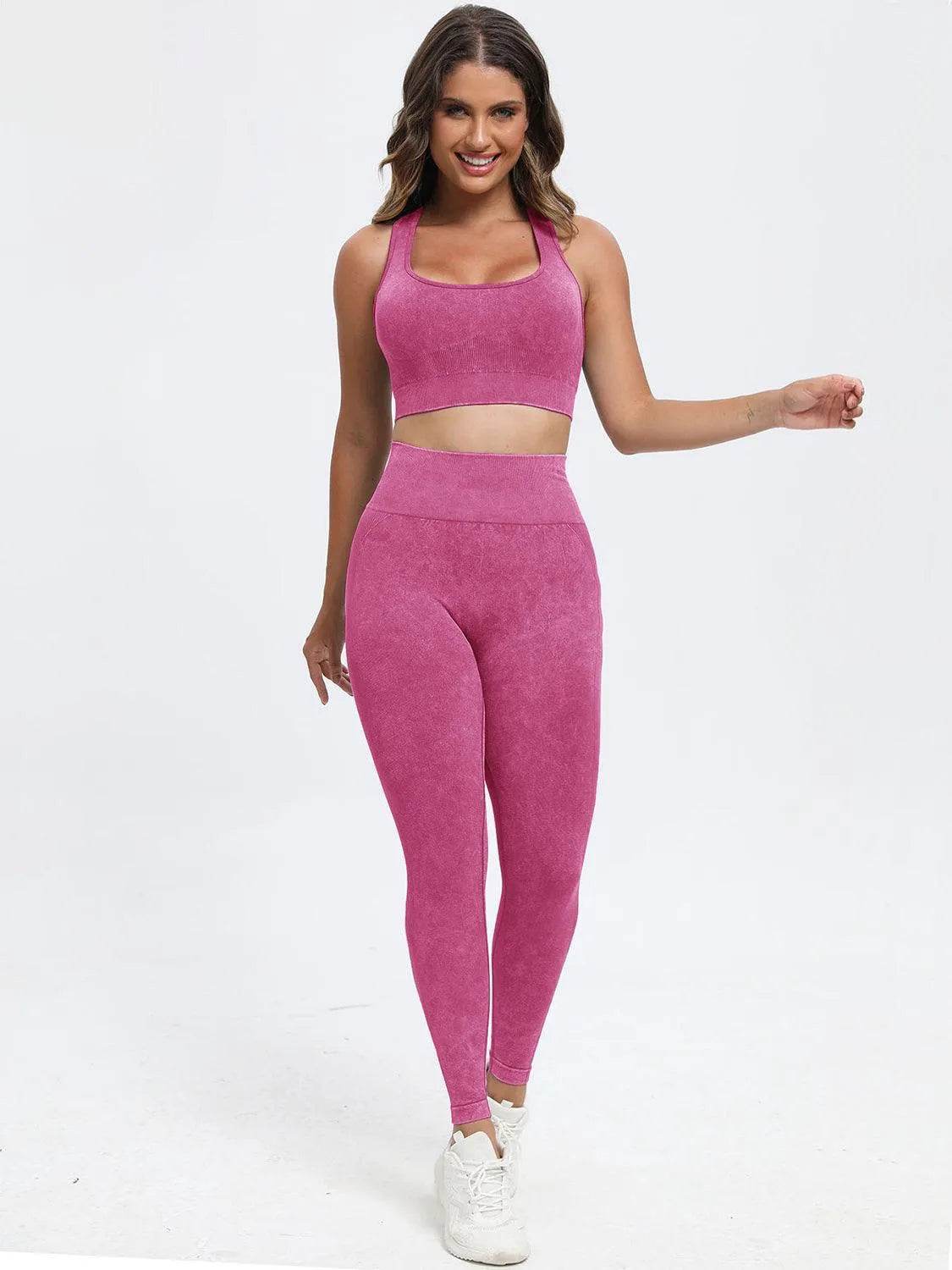 Scoop Neck Wide Strap Top and Pants Active Set - Bona Fide Fashion