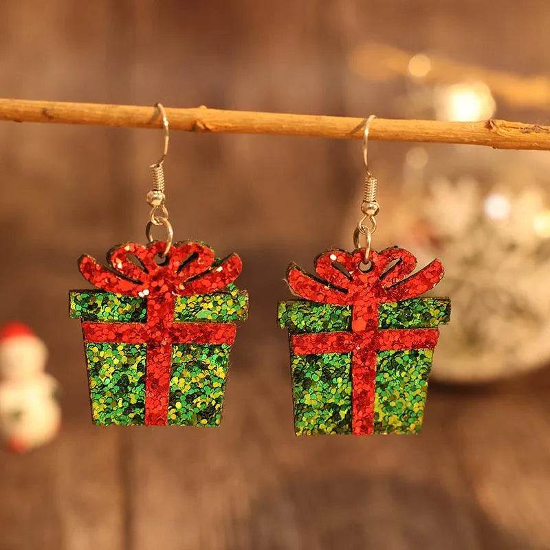 Sequin Gift Box PU Leather Earrings - Bona Fide Fashion