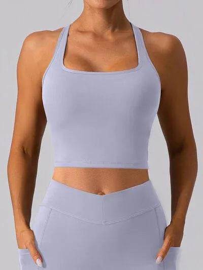 Square Neck Racerback Cropped Tank - Bona Fide Fashion