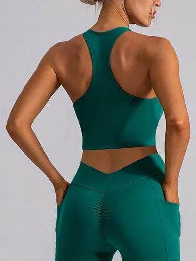 Square Neck Racerback Cropped Tank - Bona Fide Fashion