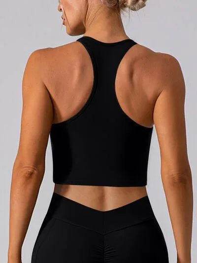 Square Neck Racerback Cropped Tank - Bona Fide Fashion