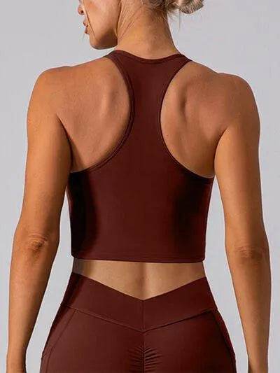 Square Neck Racerback Cropped Tank - Bona Fide Fashion