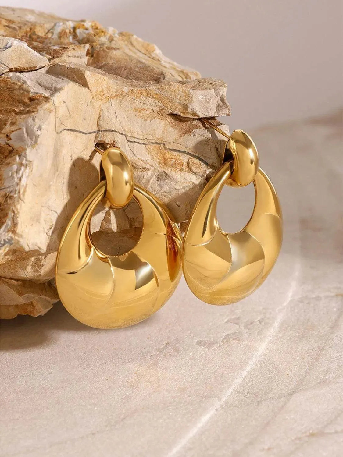 Stainless Steel Teardrop Shape Earrings - Bona Fide Fashion